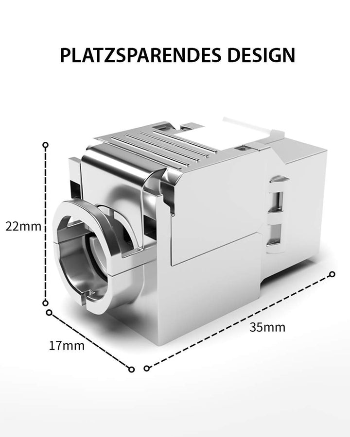RedStar24 12x RJ45 Buchse Keystone Modul CAT 6a Jack STP Lan Buchse Werkzeuglos Montage 500Mhz 10 Gi