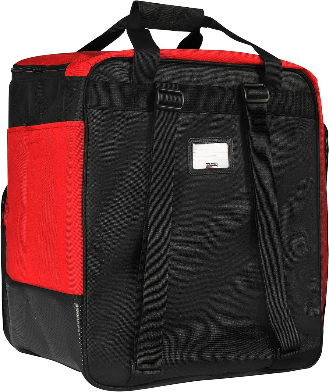 BRUBAKER Skischuhtasche Helmtasche 'Super Function' Comfort Stiefeltasche mit Rucksackfunktion Rot/G