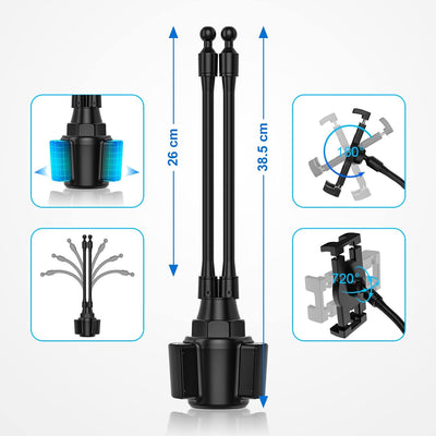 Oilcan Dual Autohalterung Tablet Getränkehalter, KFZ Auto Car Cup Tablet Holder Ständer mit Schwanen