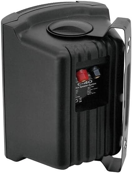 OMNITRONIC C-40 schwarz 2X | Passives 2-Wege-Lautsprecherpaar mit Halterung, 4"-Tieftöner und 35 W R