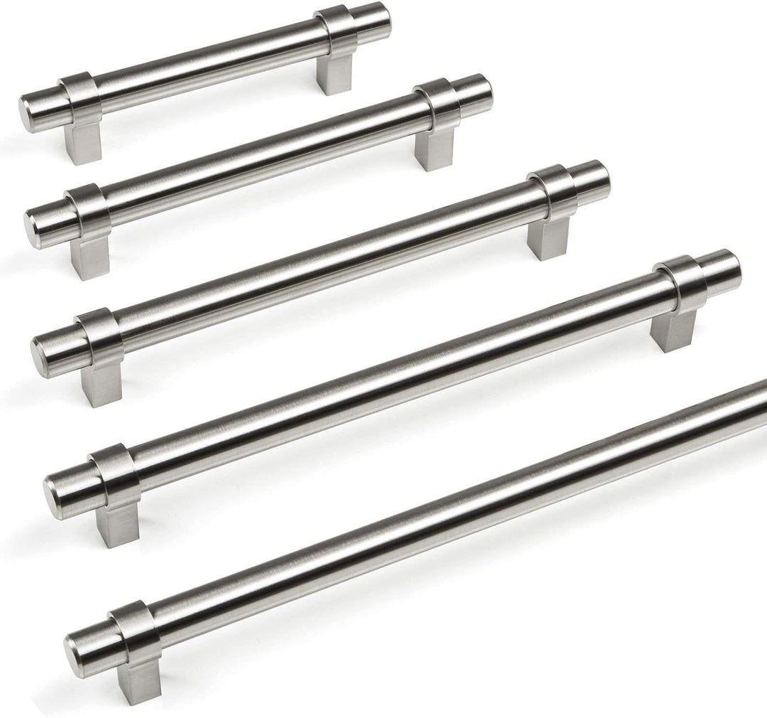 10 x SO-TECH® Relinggriff Schrankgriff G20 Edelstahloptik Ø 14 mm BA 128 mm (lieferbar 96 – 1090mm)