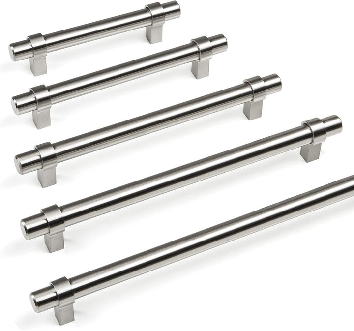 10 x SO-TECH® Relinggriff Schrankgriff G20 Edelstahloptik Ø 14 mm BA 128 mm (lieferbar 96 – 1090mm)