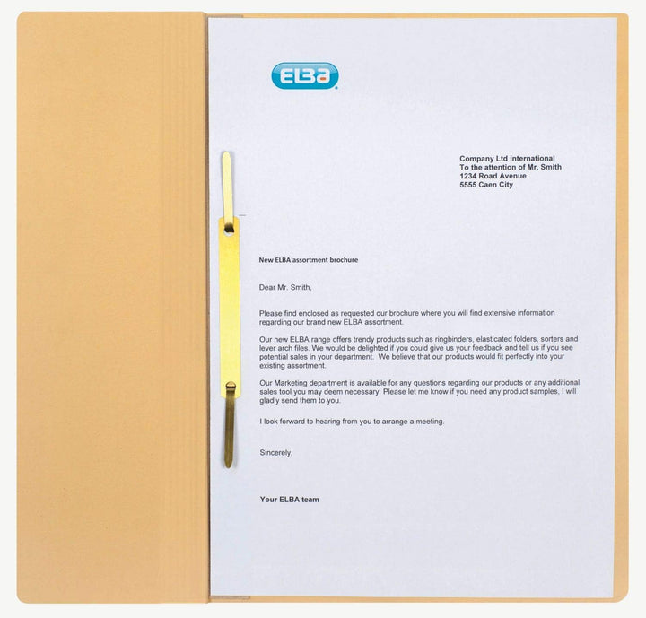 Elba Ösenhefter A4, 1/2 Vorderdeckel, Karton, kfm. Heftung, chamois, 50 Stück chamois halber Vordeck