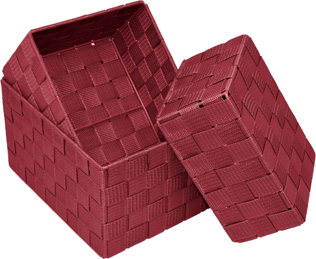 Lashuma 3er Pack Bad Körbchen, Korb Grössen: 24x18x14 cm, 21x16x12 cm und 19x14x10 cm, Regalboxen Fa