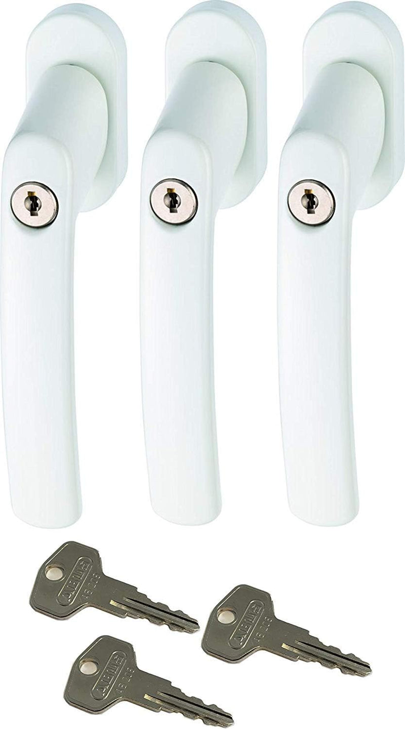 ABUS FG200 W SB abschliessbarer Fenstergriff, weiss im Set 3 Stück