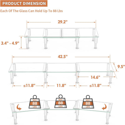 Hemudu Duale Monitor Stand PC-Monitor Ständer mit höhenverstellbarem Multimedia-Tischständer für Fla