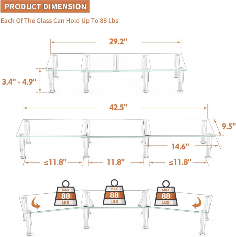 Hemudu Duale Monitor Stand PC-Monitor Ständer mit höhenverstellbarem Multimedia-Tischständer für Fla