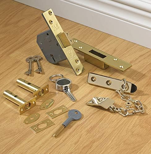 YALE B-M550-PB-78 Einsteckschloss mit 5 Hebeln, hohe Sicherheit, Messing-Finish, 3 Inch/76 mm In Kar