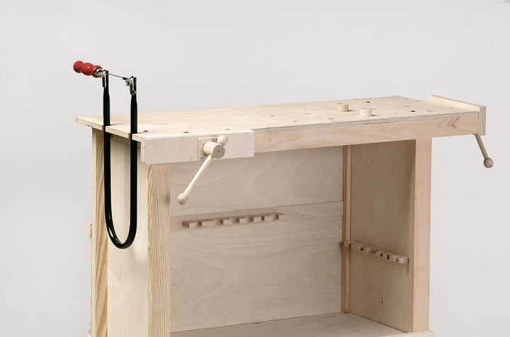 Pebaro 489 Werkbank aus Holz für Kinder, höhenverstellbar von 72 bis 87 cm, Tischgrösse 30x77 cm, pe