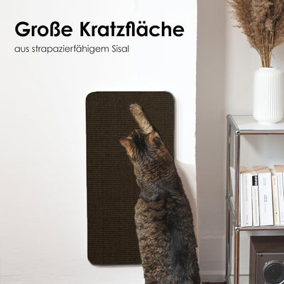 LucyBalu® Katzen Kratzbrett für die Wand I Austauschbare Sisal Kratzmatte mit Metallrahmen | Kratzte
