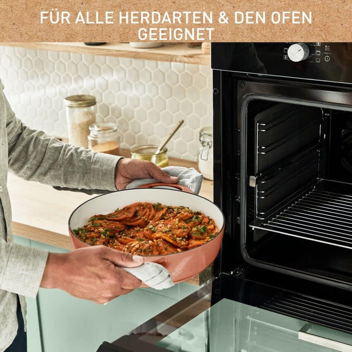 Tefal E26072 LOV Servierpfanne 28 cm | wiedergewonnenes Gusseisen | optimale Wärmespeicherung | für