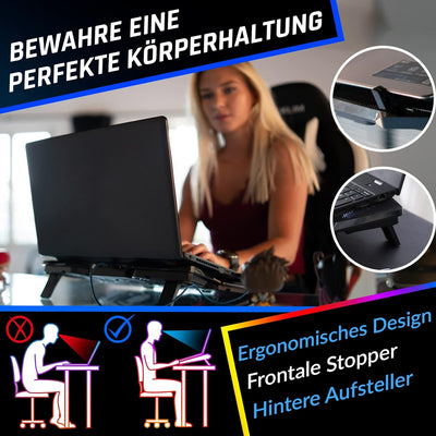 KLIM Diamond Laptop Kühler - Mehr als 500 000 verkaufte Einheiten - NEU 2024 - Leistungsstark - Schn