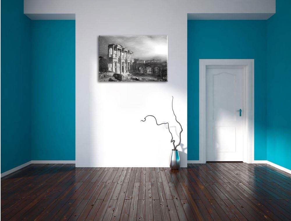 Pixxprint alte Tempelruine Kunst als Leinwandbild/Grösse: 100x70 cm/Wandbild/Kunstdruck/fertig bespa