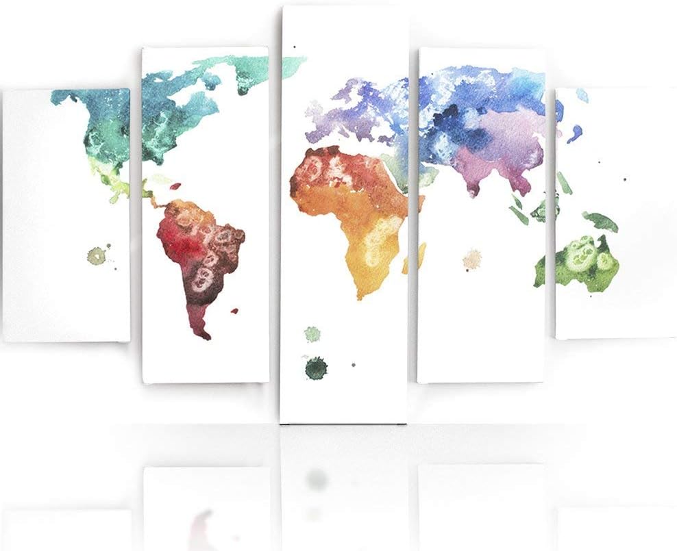 Feeby Frames, Leinwandbild Bilder Wand Bild - 5 Teile - Wandbilder Kunstdruck 200x100 cm, Typ A