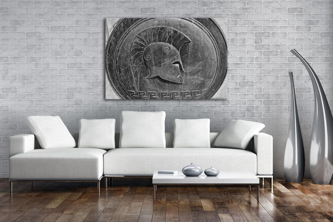 deyoli altes römisches Bronzerelief Gladiator Effekt: Schwarz/Weiss Format: 80x60 als Leinwandbild,