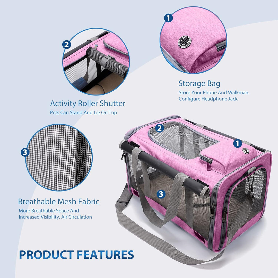 PETCUTE Katzentransportbox für grosse Katzen 20 lbs,Faltbar Hundetransportbox für Kleine Hunde,Tragb