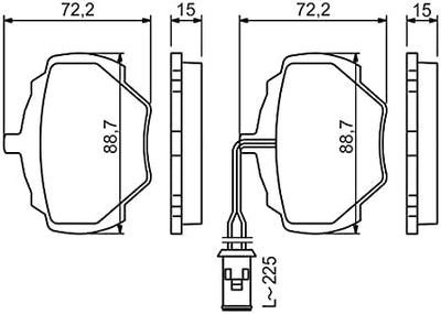 Bosch BP129 Bremsbeläge - Hinterachse - ECE-R90 Zertifizierung - vier Bremsbeläge pro Set