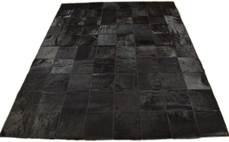 Generisch KUHFELL Teppich SCHWARZ Patchwork 160 x 200 cm Fell Teppich