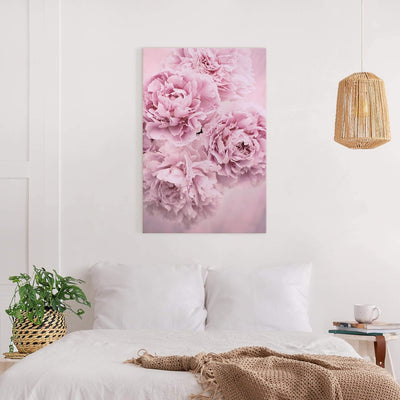 Leinwandbild - Rosa Pfingstrosen Bild auf Leinwand Hochformat 90 x 60 cm 90cm x 60cm, 90cm x 60cm