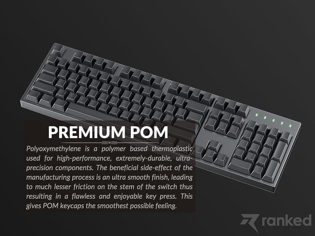 Ranked POM Jelly Hochwertiges Durchscheinendes Tastenkappen-Set | 1,45 mm Dickes PBT | Cherry-Profil