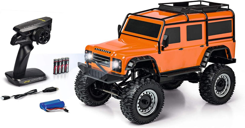 Carson – Land Rover Defender 1:8 – RC-Geländewagen, bis zu 20 km/h schnell, 100% RTR, ferngesteuert,