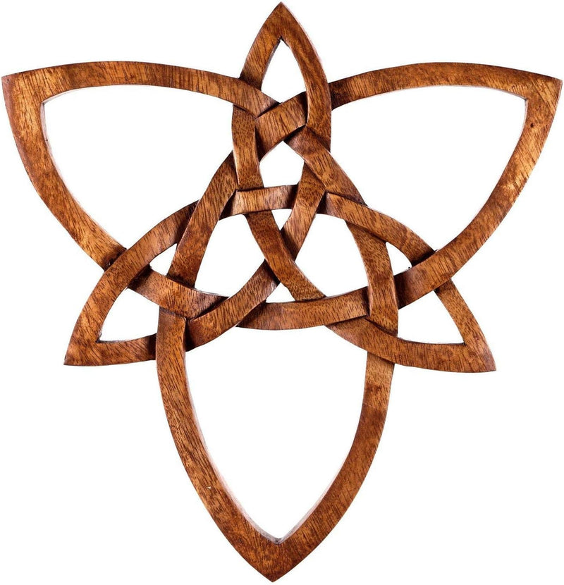 Windalf Amulett Holzbild TRIANY h: 28 cm Triade & Kelten Knoten Glückssymbol Handarbeit aus Holz