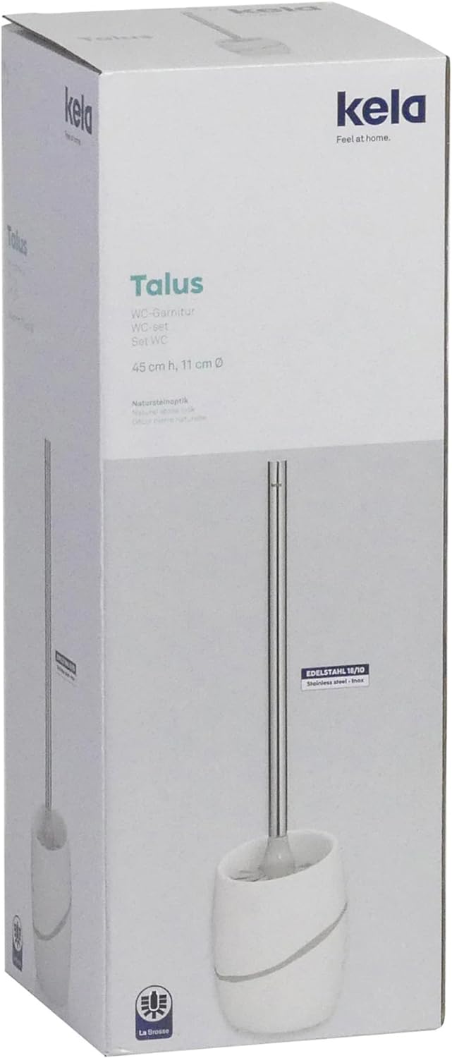 KELA 20258, WC-Bürste und Behälter, WC-Garnitur, Poly, Talus, Grau WC-Set, WC-Set