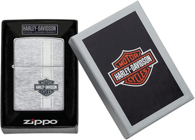 Zippo Harley-Davidson Bar and Shield Taschenfeuerzeug, gebürstetes Chrom