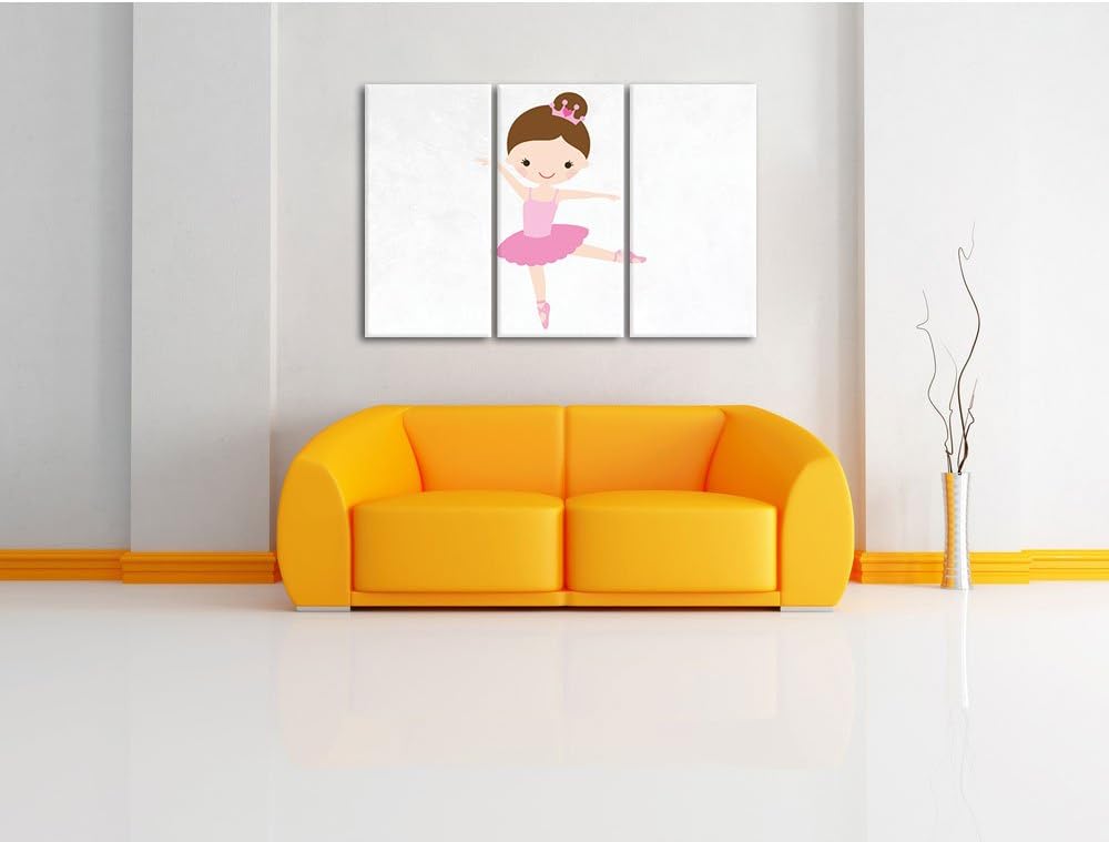 Pixxprint Hübsche Prinzessin weiss 3-Teiler Leinwandbild 120x80 Bild auf Leinwand