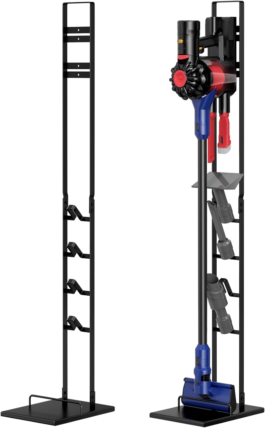 Fousenuk Vacuum Cleaner Stand Schwarz, Staubsaugerständer Metall Kein Bohren Bodenständer, Standfuss