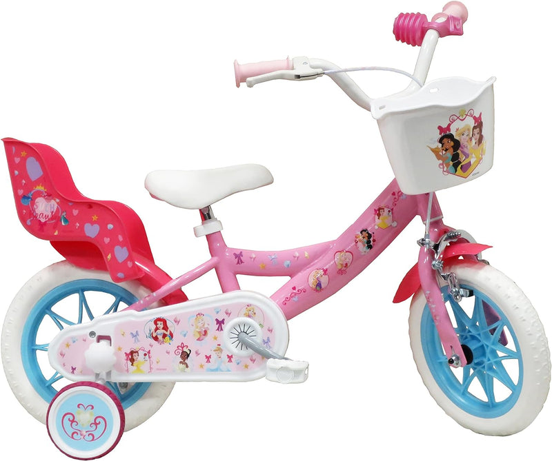 Vélo ATLAS Mädchen Kinderfahrrad 12 Zoll Disney Princess mit 1 Bremse, Rosa, 12&