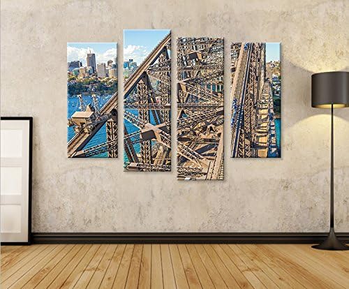 islandburner Bild Bilder auf Leinwand Harbour Bridge Sydney Australien 4er XXL Poster Leinwandbild W