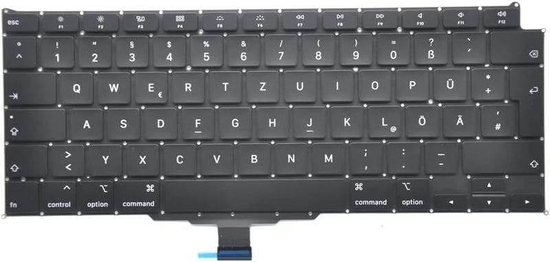 Padarsey Ersatz Hintergrundbeleuchtung Deutsch QWERTZ Tastatur Kompatibel mit MacBook Air 13" Retina