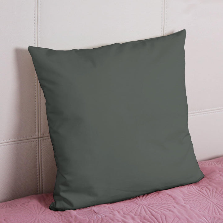 Pizuna Luxuriöser Soft-Satin 2er Pack Kissenbezug 80 x 80 cm Dunkelgrau, 800 Fadenzahl Baumwolle Qua