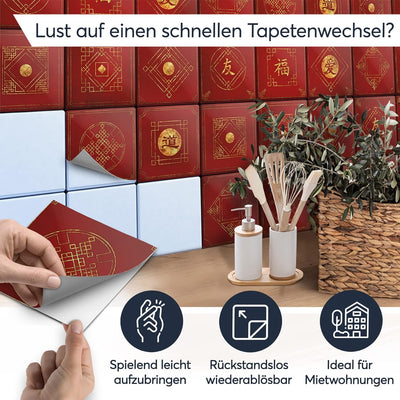 Fliesenfolie I Fliesen-Aufkleber für Küche u. Badfliesen I Fliesenspiegel und Küchenrückwand verschö