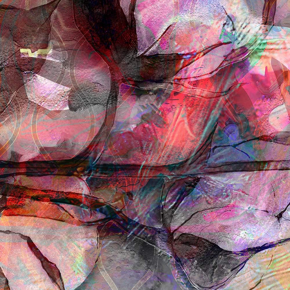 Wanddeko Pflanzenmotiv Kunst modern Bilder Abstraktion mehrfarbig 140x45 cm Deco panel 140x45 cm C,