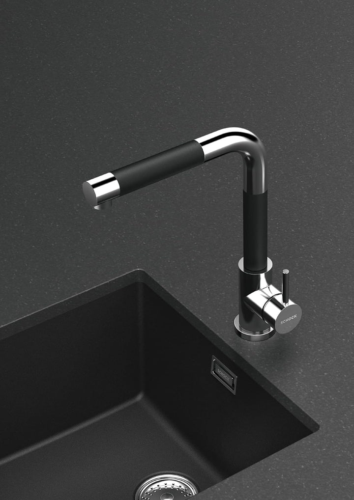 SCHOCK Küchenarmatur SC-300 Polaris – Hochdruck Armatur CRISTADUR mit Festauslauf und Standard Norm-