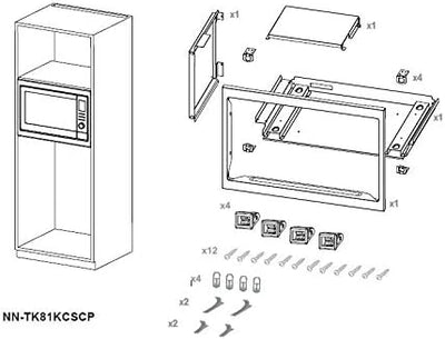 Mikrowellen-Einbaurahmen NN-TK81KCSCP für die Mikrowelle NN-CD87KSGTG Single Einbaurahmen NN-CD87, S