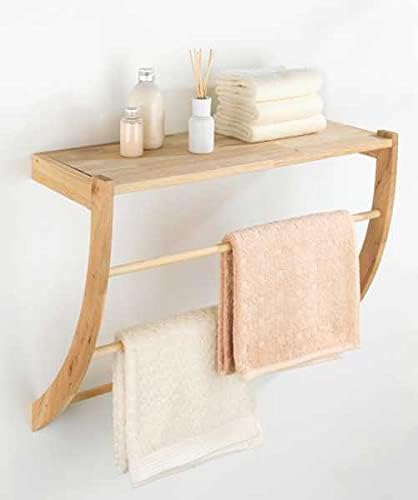 WENKO Wandregal Norway, hochwertiges Regal mit Ablage und 3 Handtuchstangen für Handtücher & Kleidun