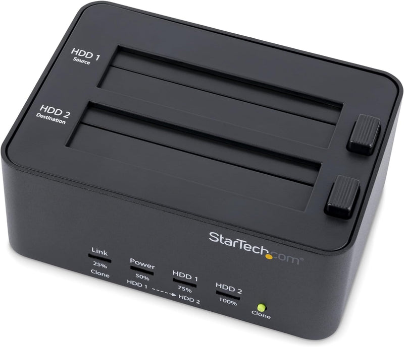 StarTech.com USB 3.0 Duplizier und Löschstation für 2.5" & 3.5" SATA SSD Festplatten - 1:1 Selbständ