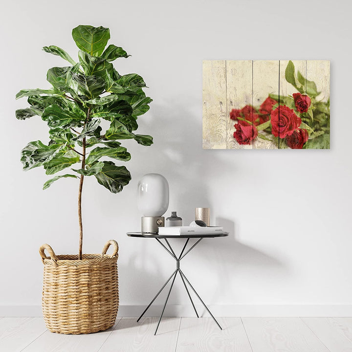 Feeby Vlies Leinwandbild Rustikaler Shabby Chic 100x70 cm Wanddeko Design Kunstdruck Zimmerdeko Bild