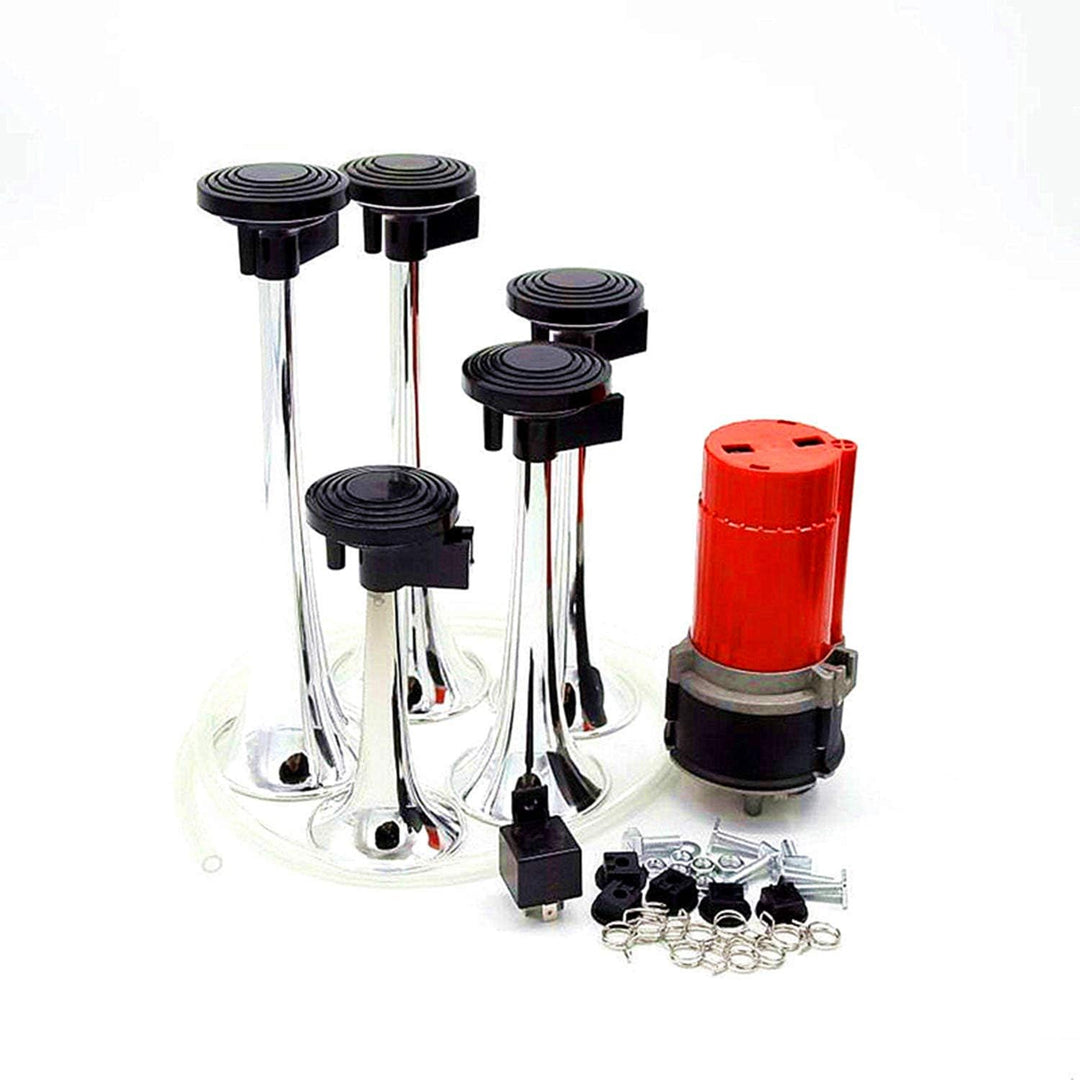 YIYIDA Autohupe Lufthupe Car Horn fünf Röhren Musikhupe 160db LKW-Hupe Car Horn 12V Trompete Dixie E