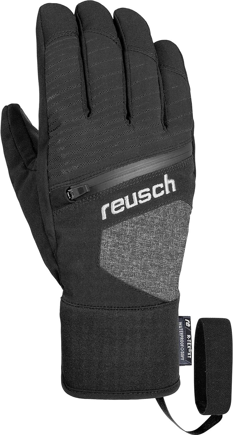 Reusch Theo R-tex Xt Handschuh 10 black melange / safety yellow / brilliant blue, 10 black melange /