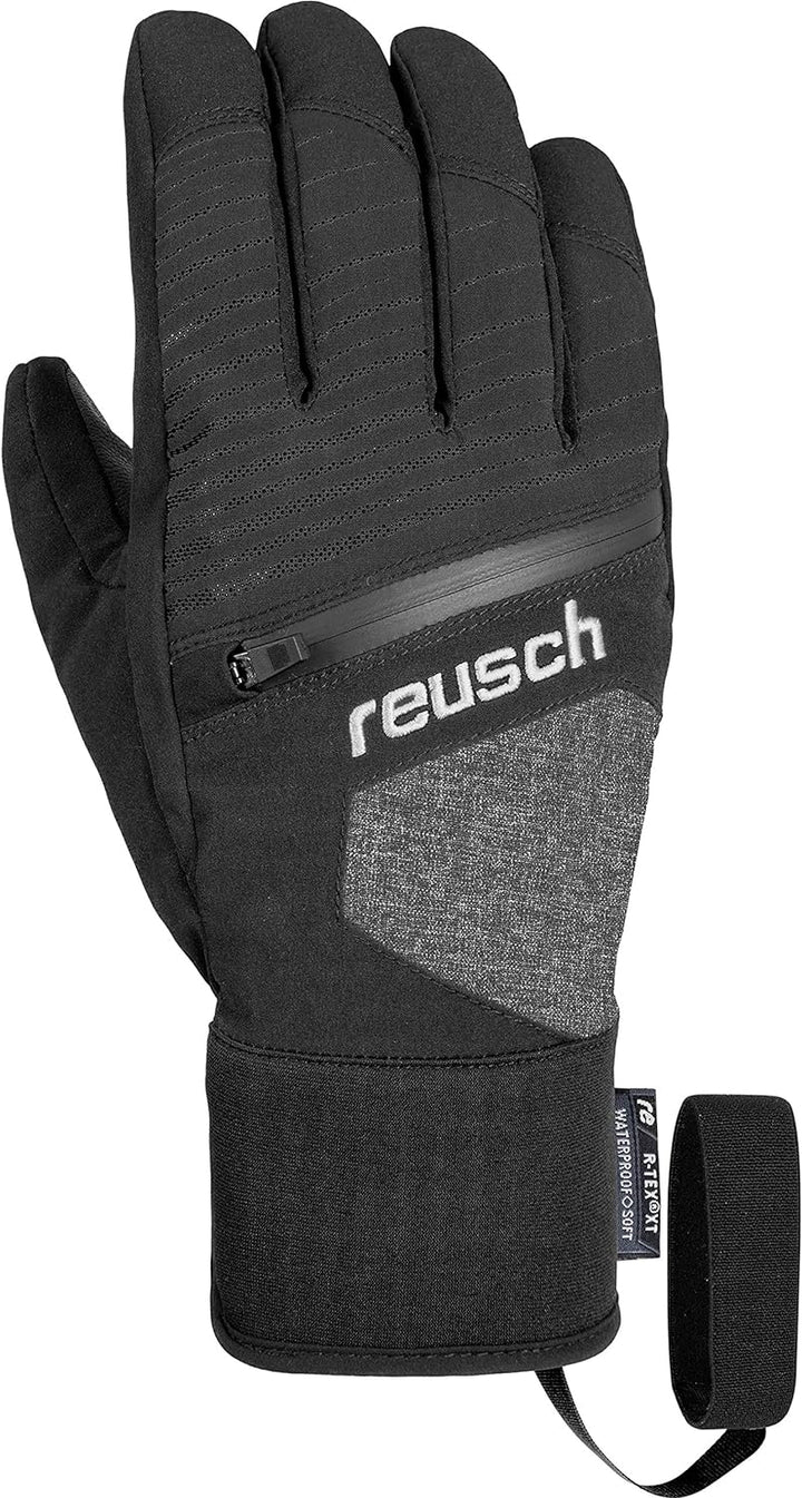 Reusch Theo R-tex Xt Handschuh 10 black melange / safety yellow / brilliant blue, 10 black melange /