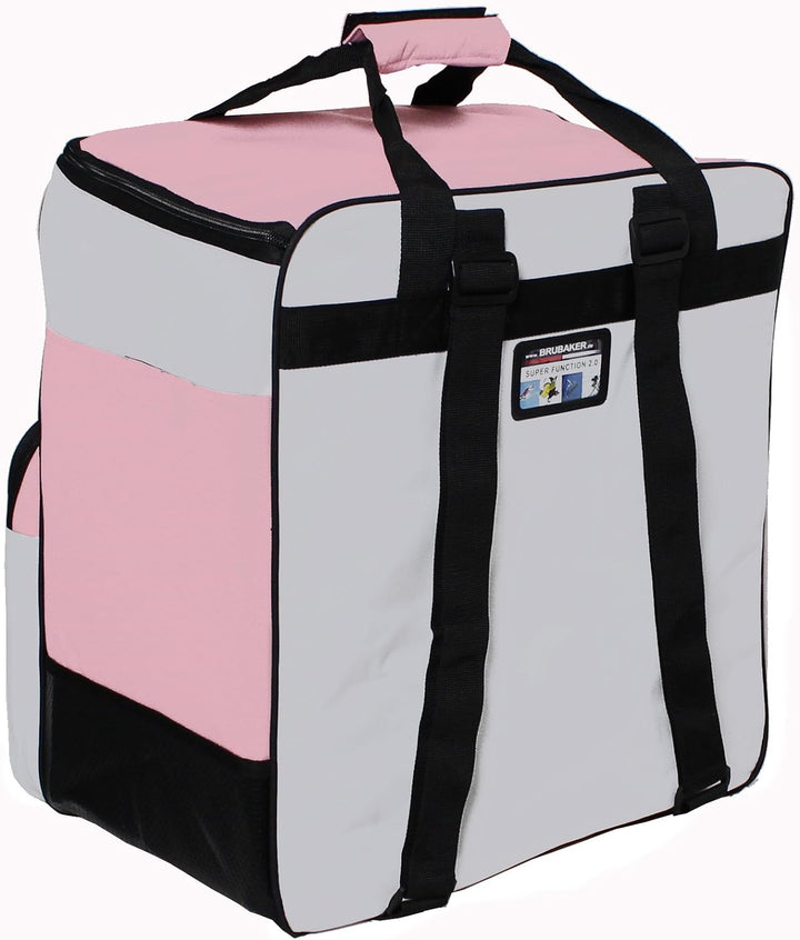 BRUBAKER Skischuhtasche Helmtasche 'Super Function' Comfort Stiefeltasche mit Rucksackfunktion Rosa/