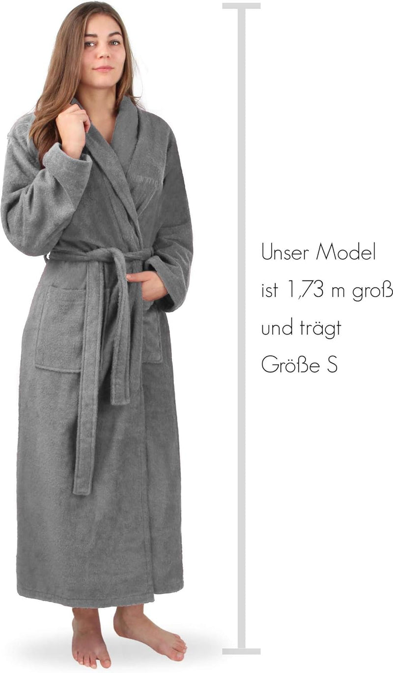 normani Extra langer Bademantel aus 100% Baumwolle - Frottee Saunamantel für Damen und Herren - Scha