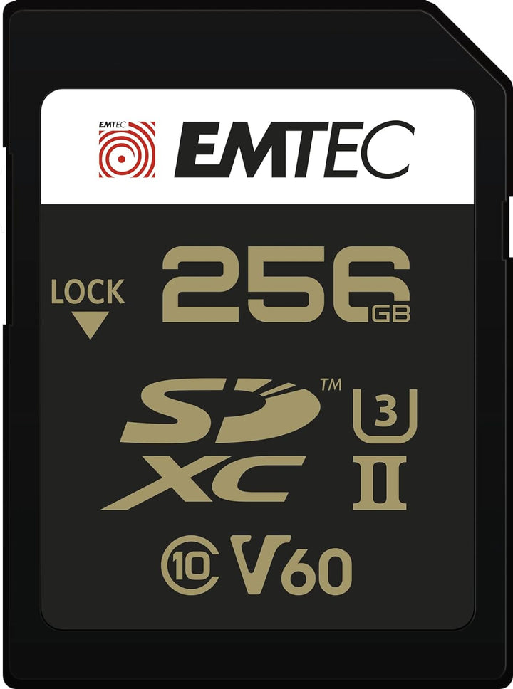 Emtec SpeedIN Pro+ SD-Speicherkarte 256GB, SDXC UHS-II U3 V60, Full HD, 3D, 4K, 8K UHD, Lesegeschwin