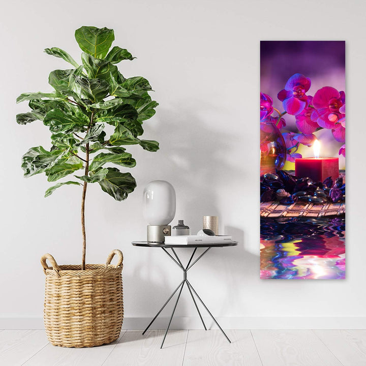Feeby Deco Panel Zen Bild Kunstdruck modern Spa Violett 30x90 cm Deko Paneel 30x90 cm Violett_C, Dek