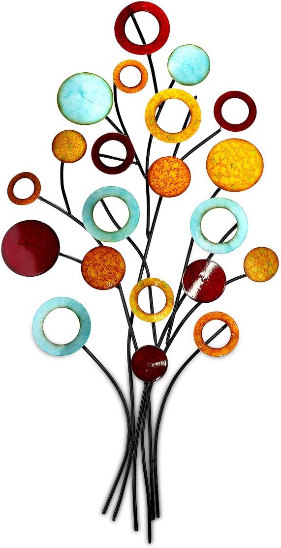 GILDE Wandrelief Wand Dekoration - Bild xl - Lebensbaum - mehrfarbig aus Metall - H 97 cm B 51 cm