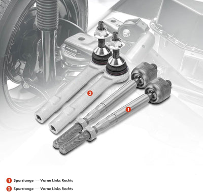 Frankberg 4x Spurstange Spurstangenkopf Vorderachse Links Rechts Kompatibel mit Model S 5YJS 2012-20